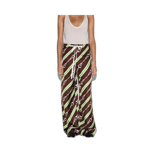 Gucci Horsebit stripe print silk pant