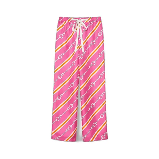 Gucci Horsebit stripe print silk pant