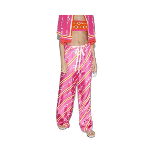 Gucci Horsebit stripe print silk pant