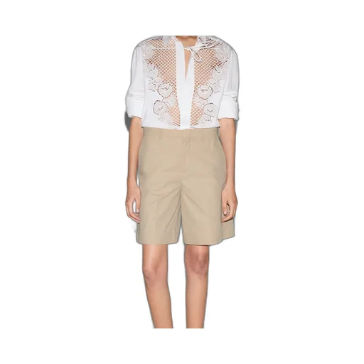 Light cotton gabardine shorts