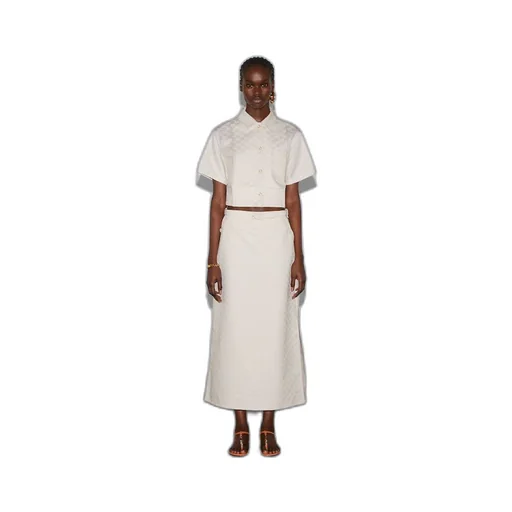 GG cotton gabardine skirt