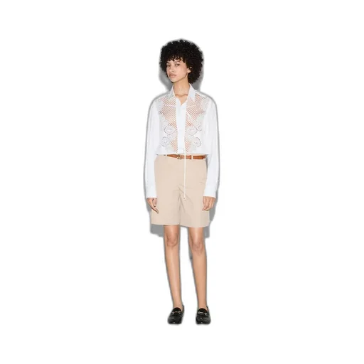 Cotton poplin shirt with embroidery