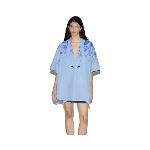 Cotton poplin dress with Horsebit