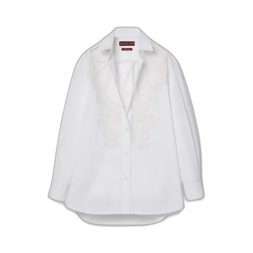 Cotton poplin shirt with embroidery