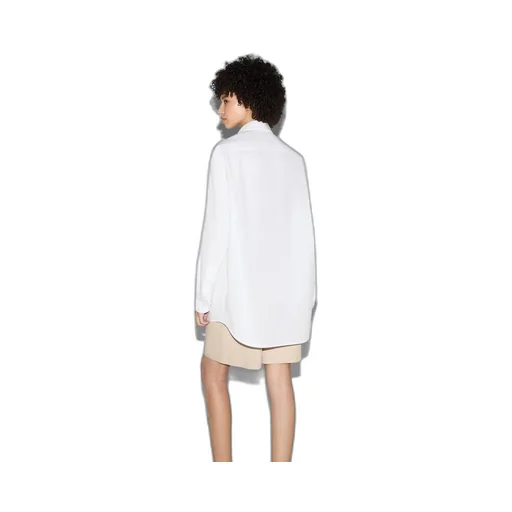 Cotton poplin shirt with embroidery