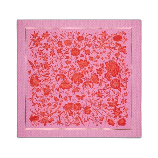 GG floral print silk cotton shawl