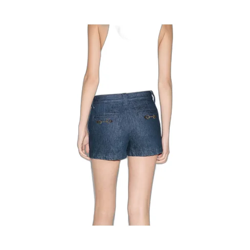 Low waist denim shorts with Horsebit