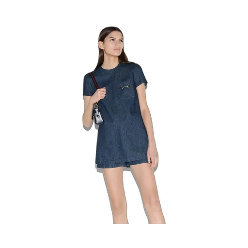Low waist denim shorts with Horsebit
