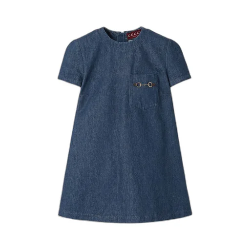 Denim dress with Horsebit