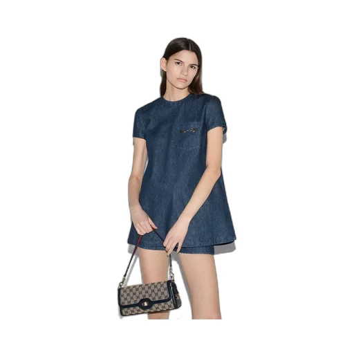 Denim dress with Horsebit