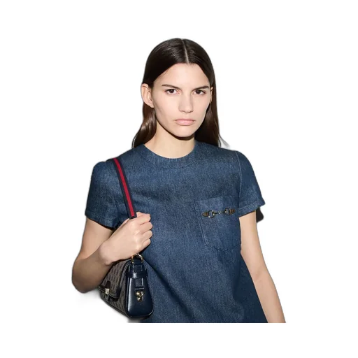 Denim dress with Horsebit