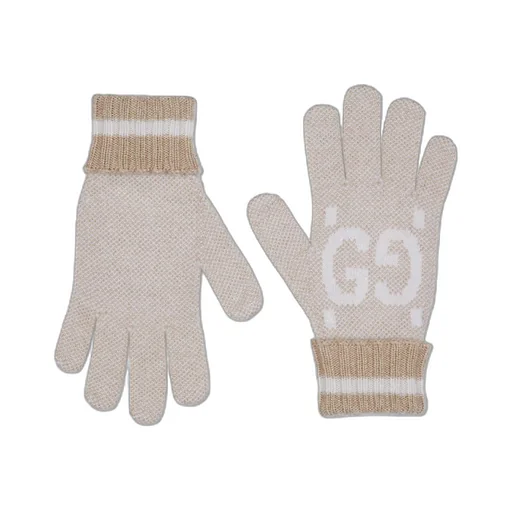 GG cashmere lamé gloves
