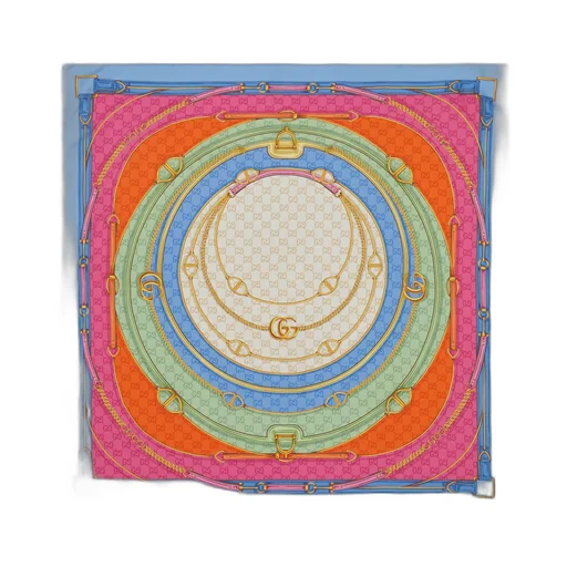 GG belt print silk scarf
