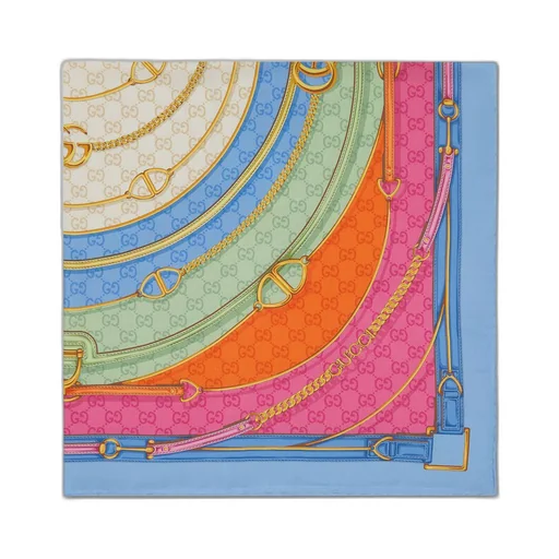 GG belt print silk scarf