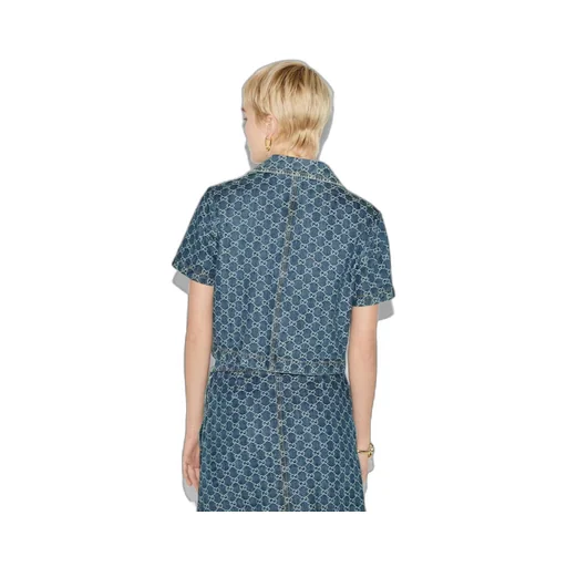 GG denim jacquard top