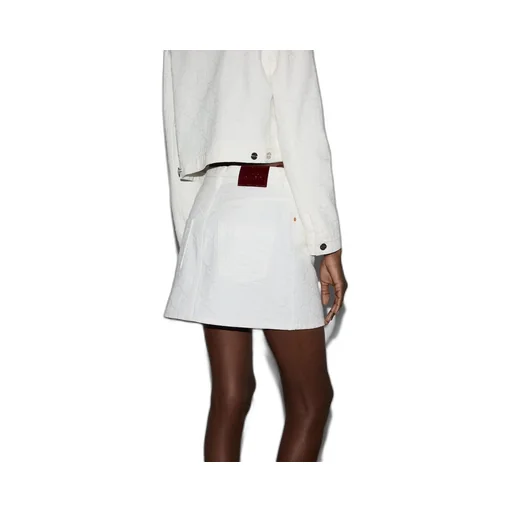 GG jacquard denim mini skirt