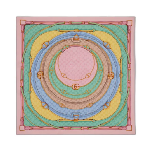 GG belt print silk scarf