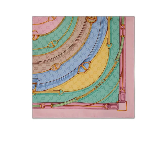 GG belt print silk scarf