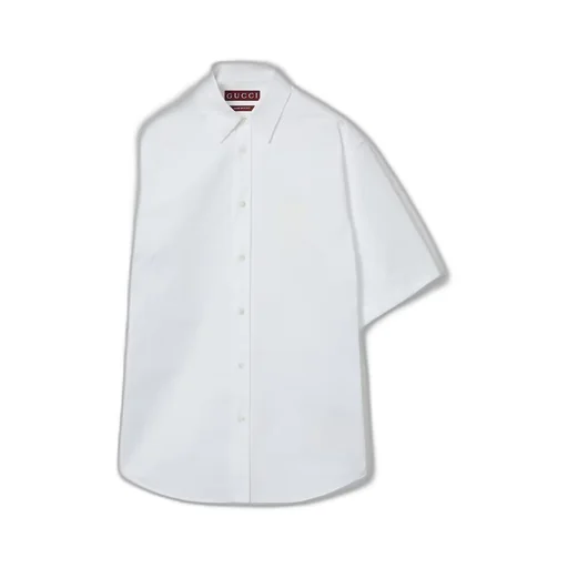 Cotton poplin shirt with Gucci print