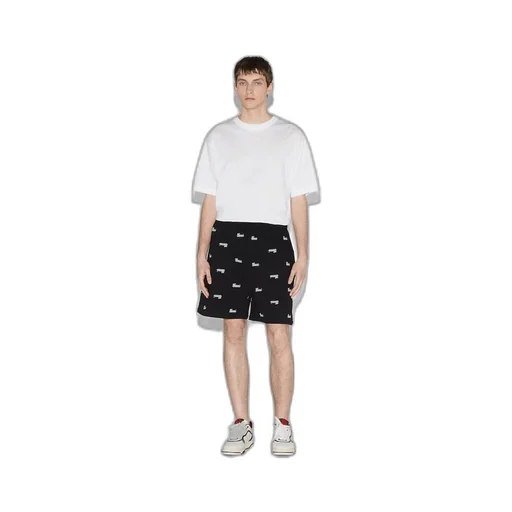 Cotton jersey shorts with embroidery