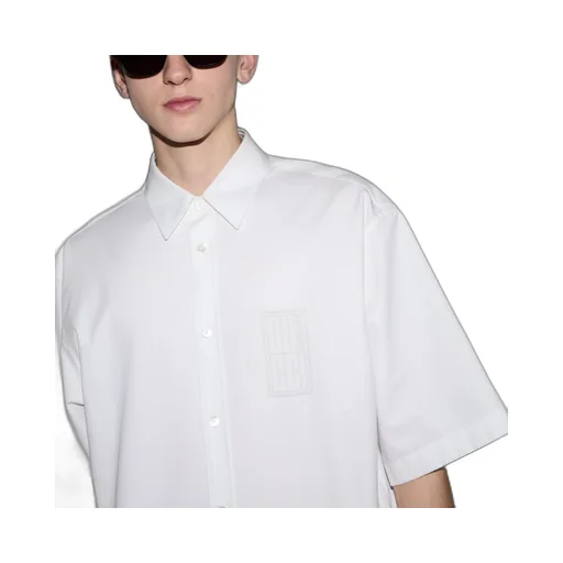 Cotton poplin shirt with Gucci print