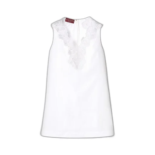 Cotton poplin dress with embroidery