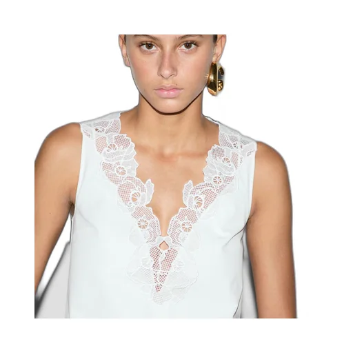 Cotton poplin dress with embroidery