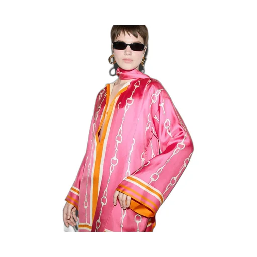 Horsebit print silk dress