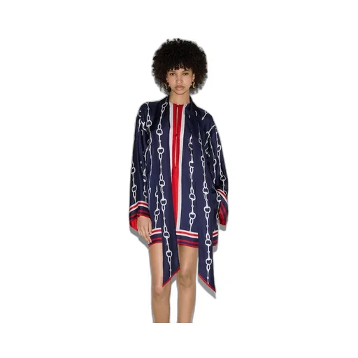 Horsebit print silk dress