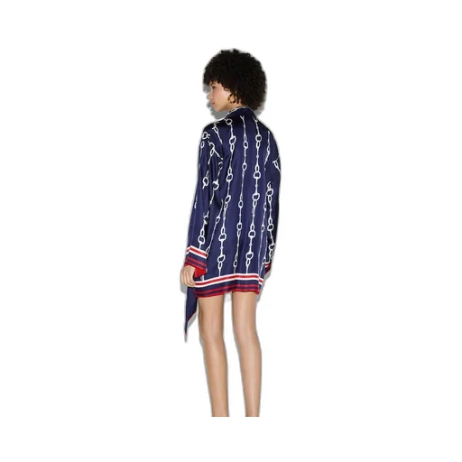 Horsebit print silk dress