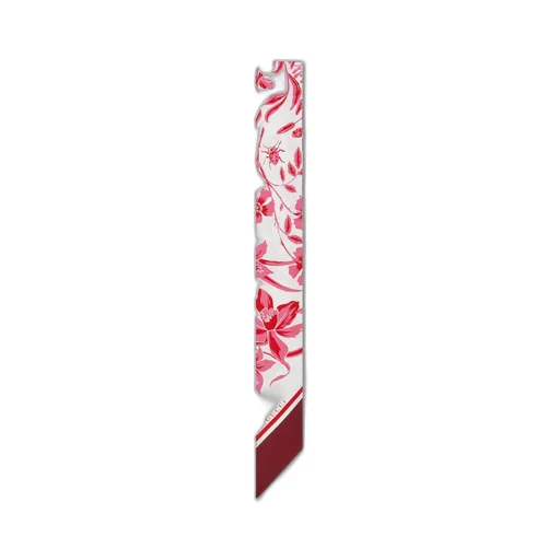 Floral print silk neck bow