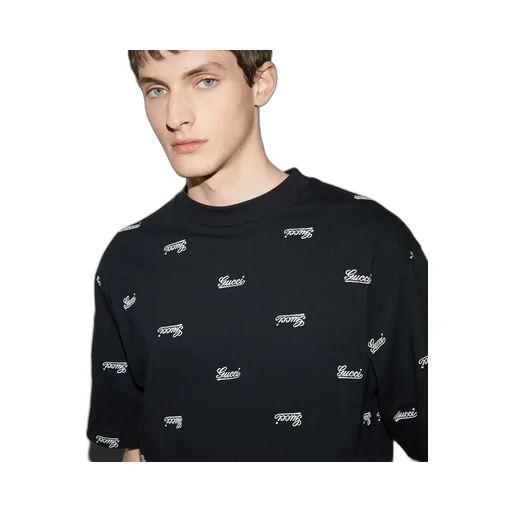 Cotton jersey T-shirt with embroidery