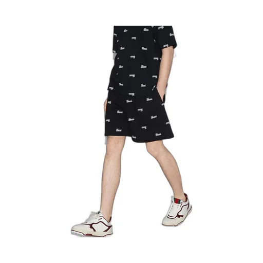 Cotton jersey shorts with embroidery