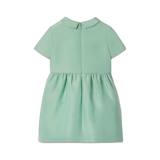 Children's embroidered cotton silk dress