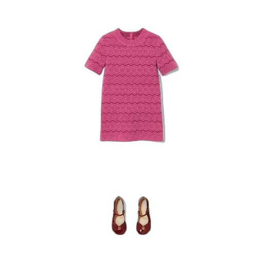 Children's floral G wool dress
