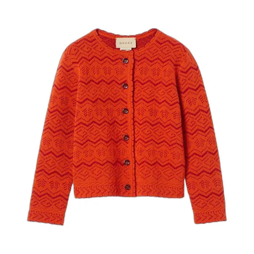Children's floral G wool cardigan