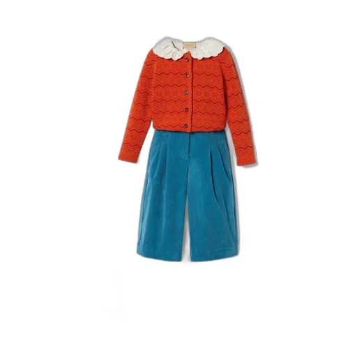 Children's floral G wool cardigan