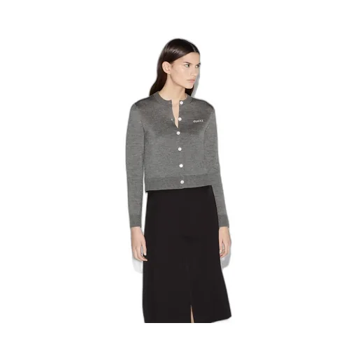 Wool jacquard cardigan