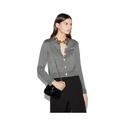 Wool jacquard cardigan