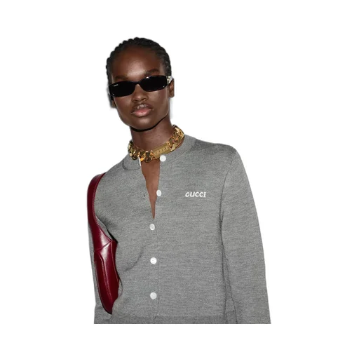 Wool jacquard cardigan