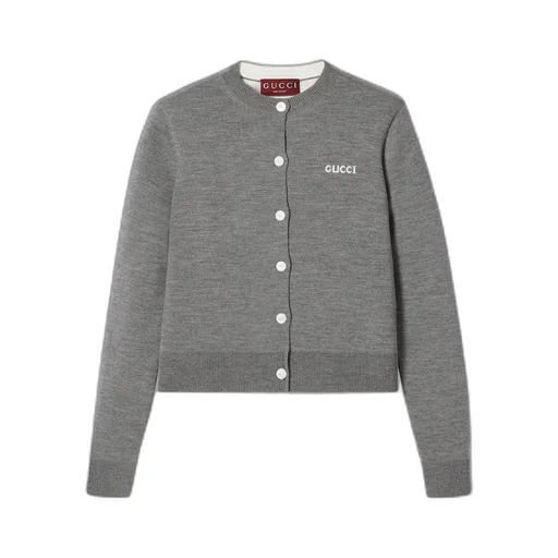 Wool jacquard cardigan