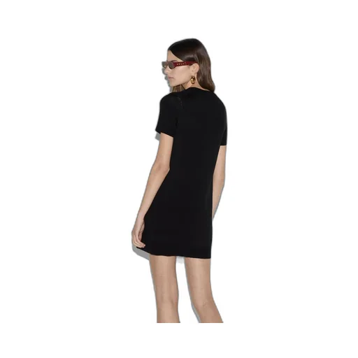 Wool jacquard mini dress