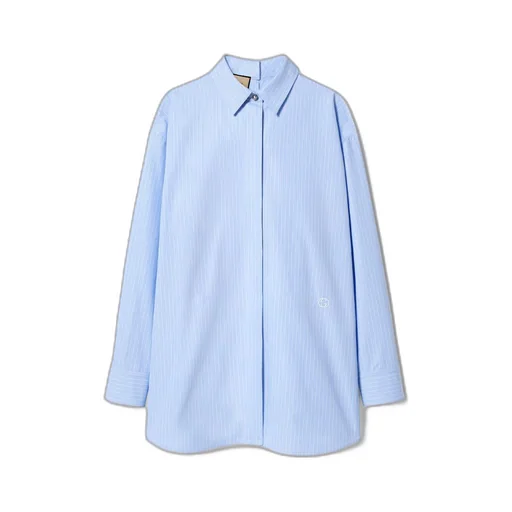 Striped heavy cotton poplin shirt