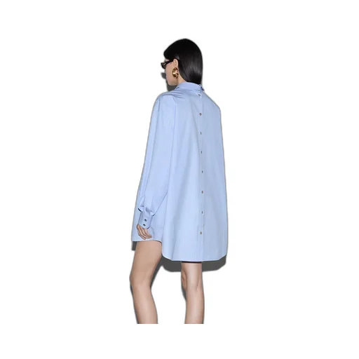 Striped heavy cotton poplin shirt