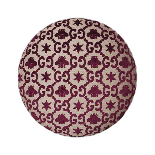 GG bee and star jacquard round stool