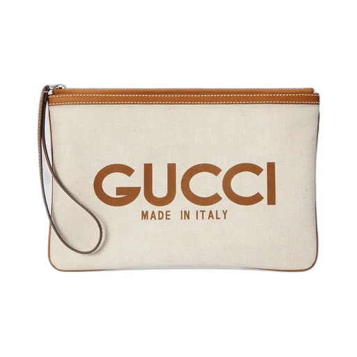Clutch with Gucci print