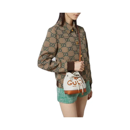 Mini shoulder bag with Gucci print