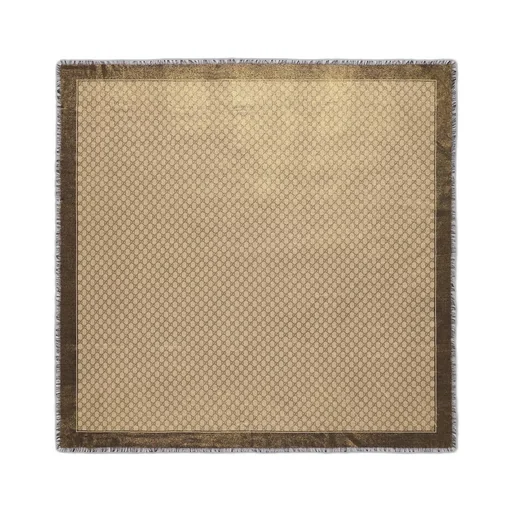 Shiny GG wool jacquard shawl