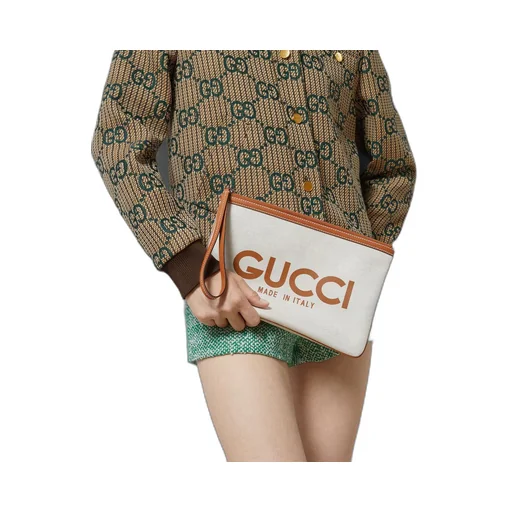 Clutch with Gucci print