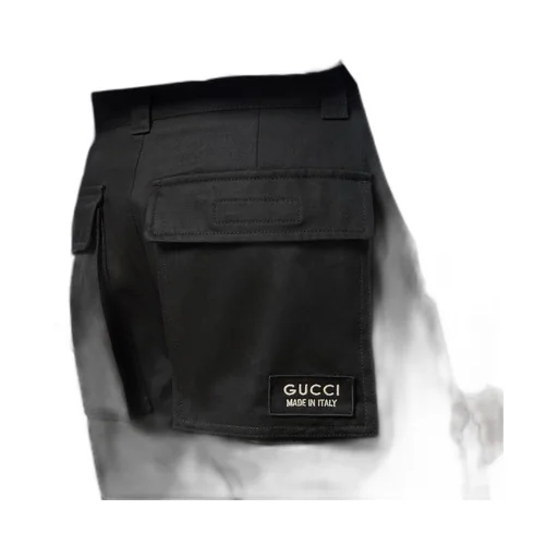 Cotton drill cargo trousers with patch